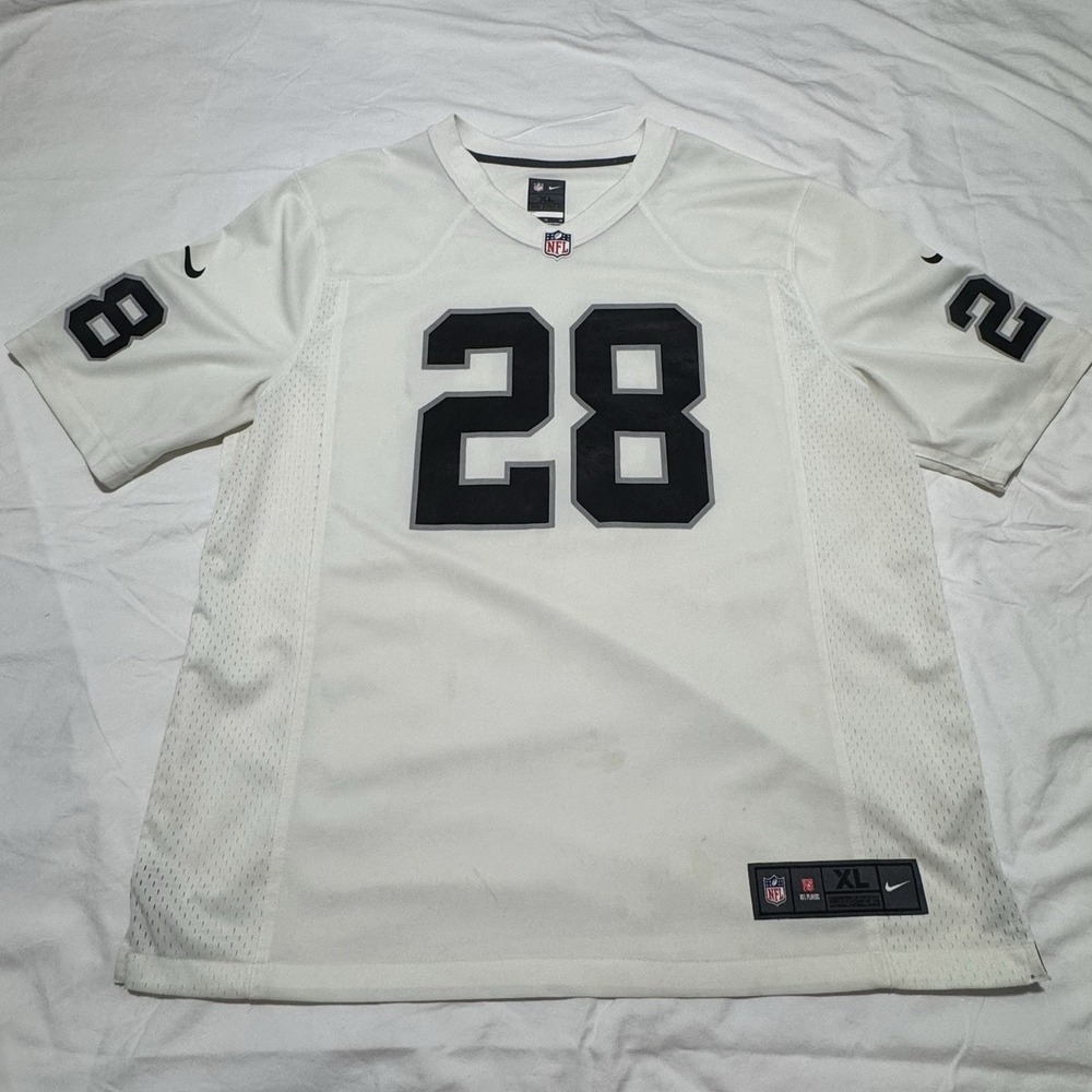 Nike Las Vegas Raiders Josh Jacobs 28 Jersey Mens XL White Away NFL Authentic